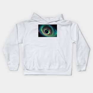 Celestial Portal - Digital Artwork of Space, Stars, and Wormhole Kids Hoodie